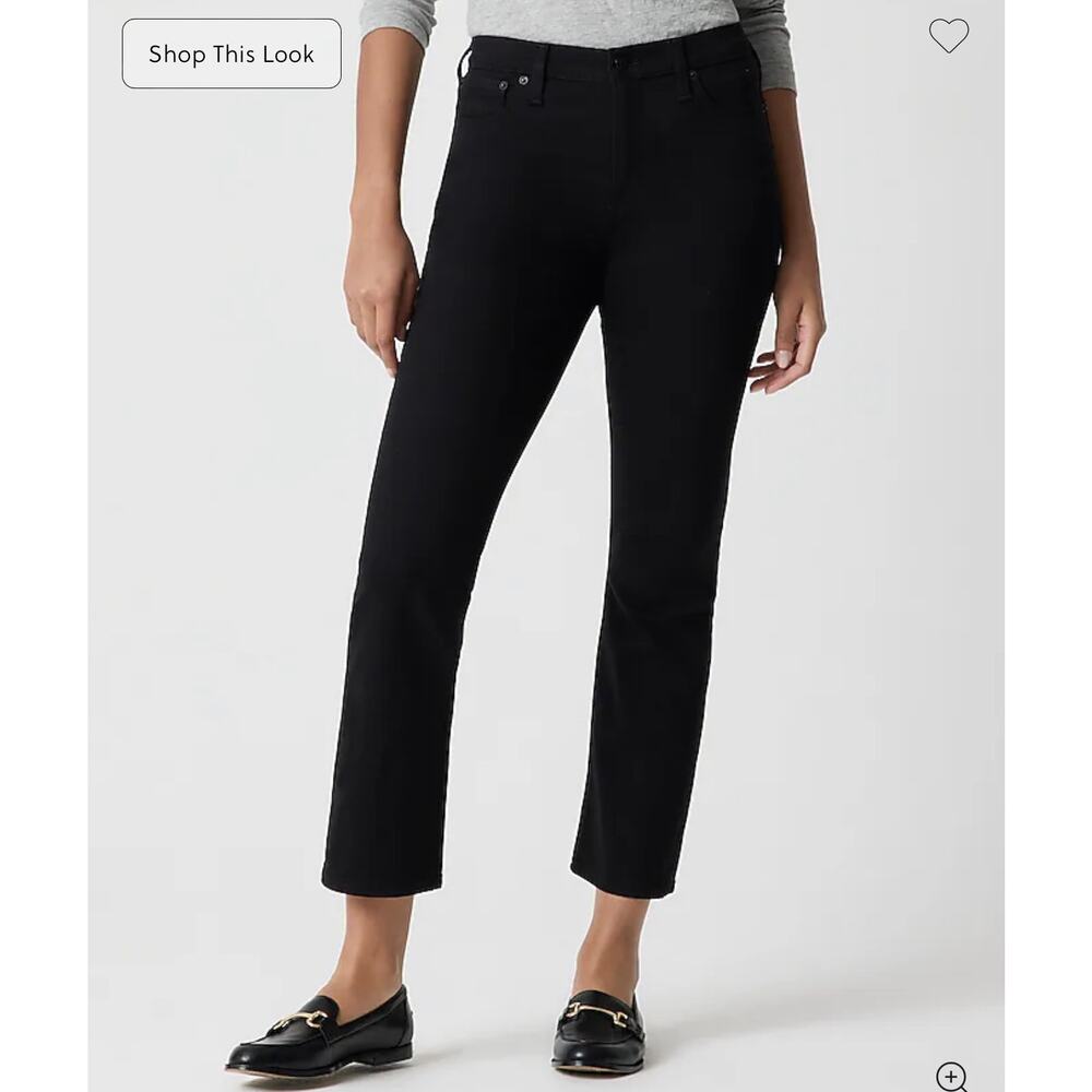 J. Crew Flare crop black jean in all-day stretch Black NWT size 30P